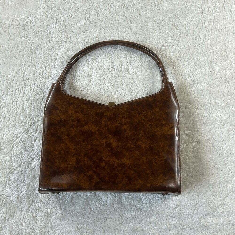 Vintage 50s 60s Sydney California‎ clamshell brown shoulder bag purse